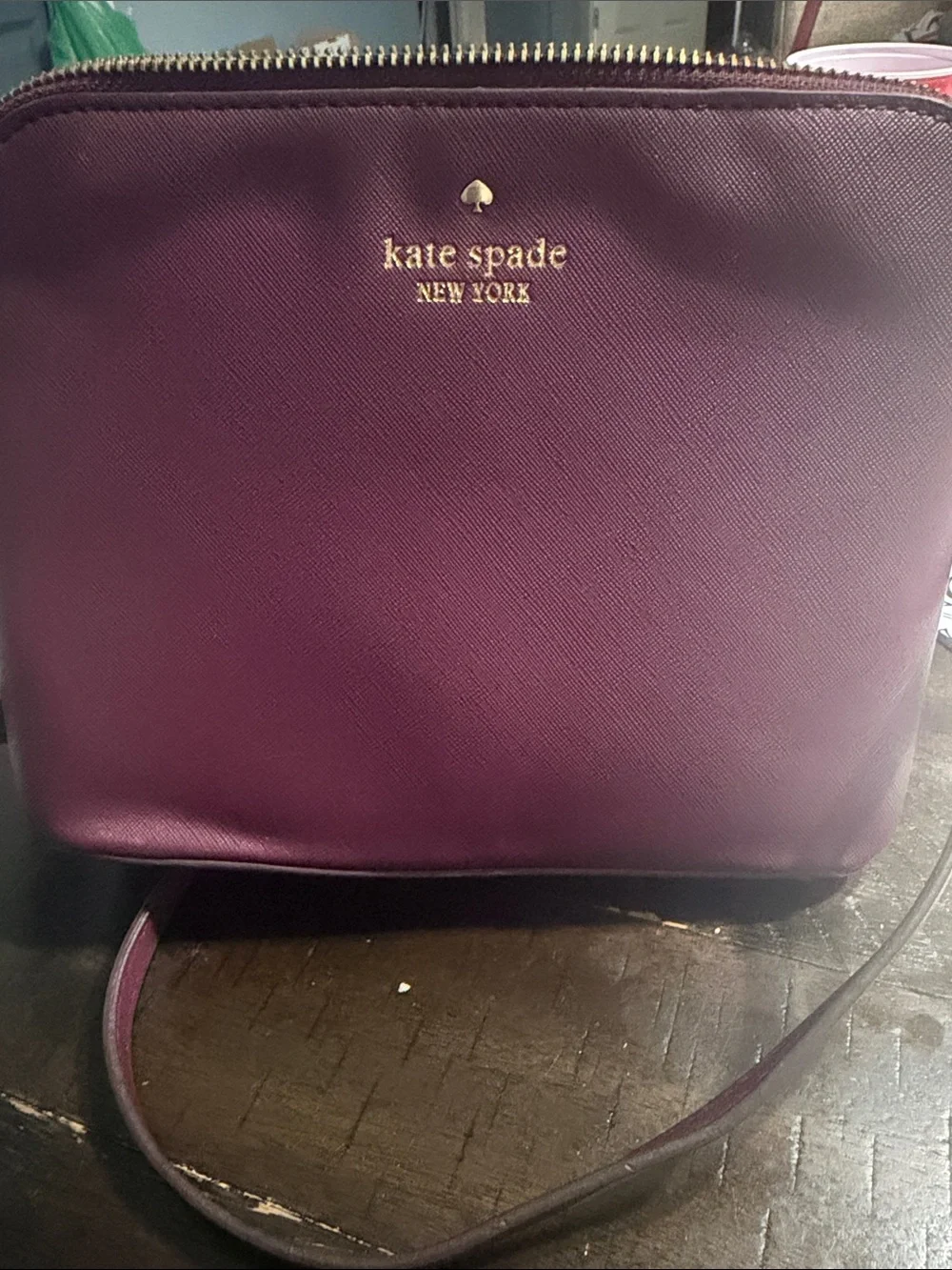 kate spade New York Plum Saffiano Crossbody